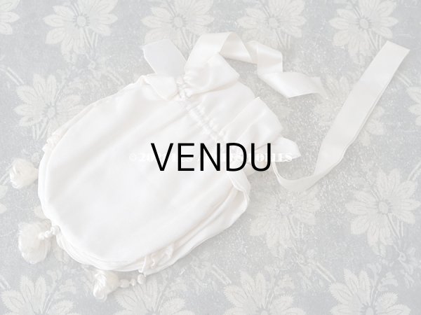 画像6: 1920年代 アンティーク 初聖体のオモニエール シルク製タッセル付き クリーム色 (6)