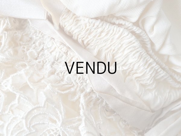 画像8: アンティーク シルク製 小さな女の子用 帽子 アイボリー色 ピンクベージュのリボン＆レース (8)