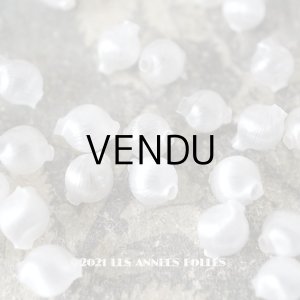 画像:  【11周年セール対象外】 アンティーク スフレビーズ ひねり パールホワイト 5×7mm 吹きガラス製ビーズ 約135ピースのセット