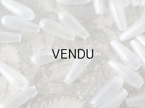 画像4:  【11周年セール対象外】 アンティーク スフレビーズ ライン入り 半透明 ドロップ型 4×11mm 吹きガラス製ビーズ 約130ピースのセット (4)