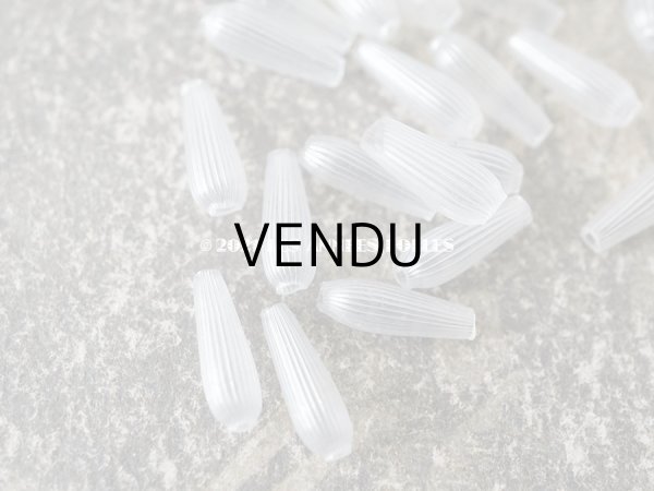 画像6:  【11周年セール対象外】 アンティーク スフレビーズ ライン入り 半透明 ドロップ型 4×11mm 吹きガラス製ビーズ 約130ピースのセット (6)