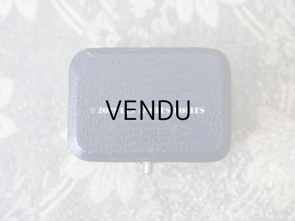 画像4: 【11周年セール対象外】　1900年代 アンティーク 本革製 金彩入り ジュエリーボックス ダークブルー (4)