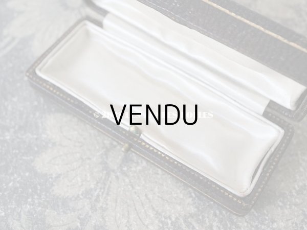 画像7: 【11周年セール対象外】　1900年代 アンティーク 本革製 ジュエリーボックス 金彩入り ダークブラウン (7)