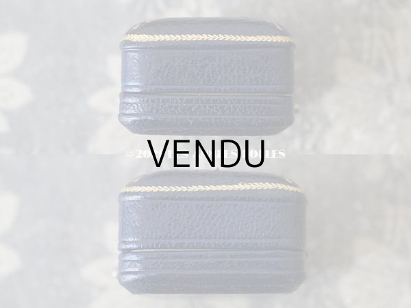 画像6: 【11周年セール対象外】　1900年代 アンティーク 本革製 金彩入り ジュエリーボックス ダークブルー (6)