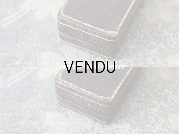 画像4: 【11周年セール対象外】　1900年代 アンティーク 本革製 ジュエリーボックス 金彩入り ダークブラウン (4)