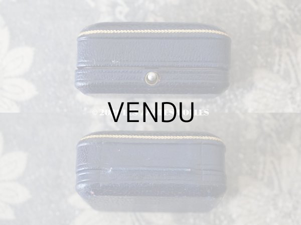 画像5: 【11周年セール対象外】　1900年代 アンティーク 本革製 金彩入り ジュエリーボックス ダークブルー (5)