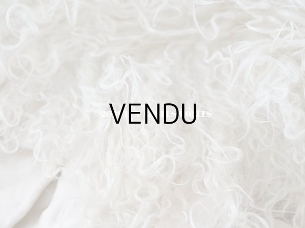 画像14: 【11周年セール対象外】 アンティーク  ベビー用 ベッドカバー オフホワイトのファー & ピンクベージュ  73.5×59.5cm (14)