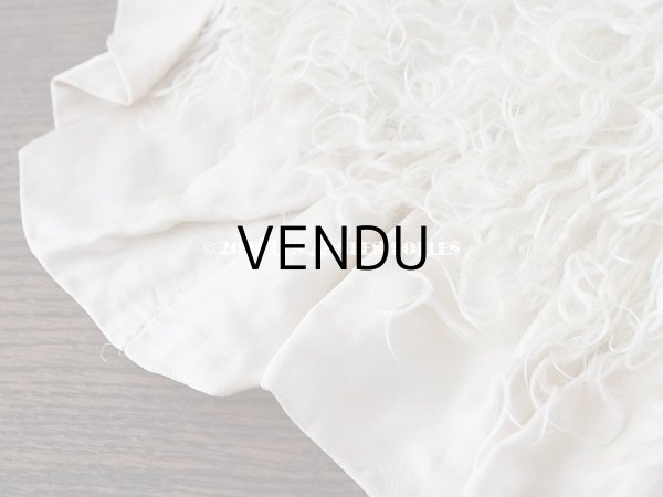 画像4: 【11周年セール対象外】 アンティーク  ベビー用 ベッドカバー オフホワイトのファー & ピンクベージュ  73.5×59.5cm (4)