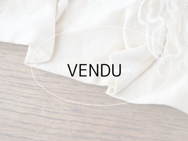 画像12: 【11周年セール対象外】 アンティーク  ベビー用 ベッドカバー オフホワイトのファー & ピンクベージュ  73.5×59.5cm (12)