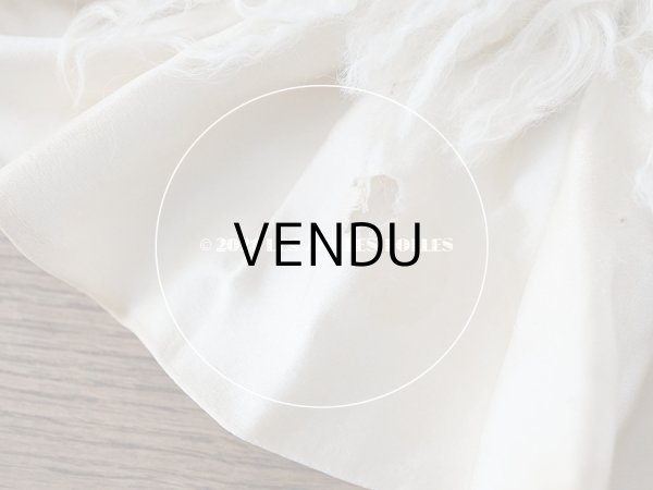 画像10: 【11周年セール対象外】 アンティーク  ベビー用 ベッドカバー オフホワイトのファー & ピンクベージュ  73.5×59.5cm (10)