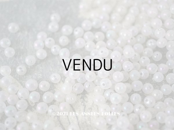 画像1: アンティーク 吹きガラス製 ビーズ オーロラ加工 極小 3.5mm スフレビーズ 30g (1)