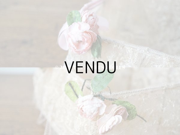 画像11: 【11周年セール対象外】 アンティーク ピンクの薔薇の布花付 ウェディングのドラジェ用パニエ マリアージュ (11)