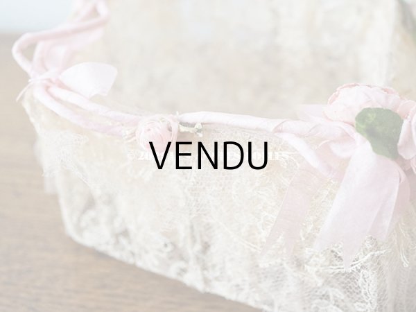 画像14: 【11周年セール対象外】 アンティーク ピンクの薔薇の布花付 ウェディングのドラジェ用パニエ マリアージュ (14)