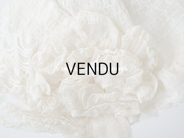 画像8: 【11周年セール対象外】 アンティーク ドール用 シルクオーガンジーのリボン付 フリル＆レースのボネ (8)