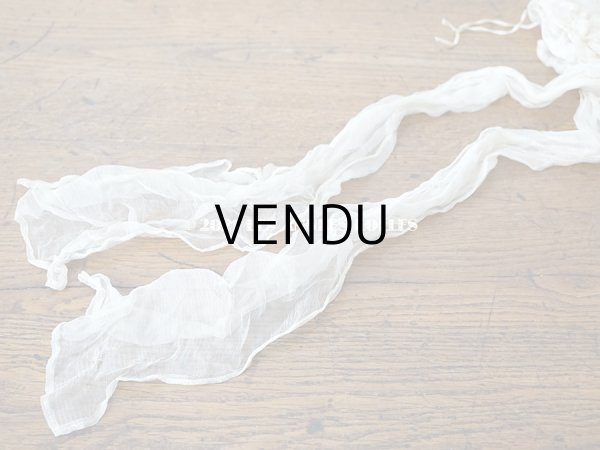 画像14: 【11周年セール対象外】 アンティーク ドール用 シルクオーガンジーのリボン付 フリル＆レースのボネ (14)