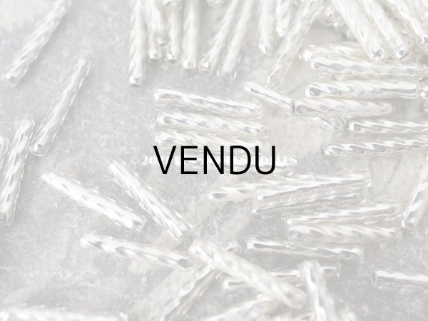 画像6: 【11周年セール対象外】 アンティーク スフレビーズ  ひねり 竹ビーズ シルバー 2×12mm  吹きガラス製 ビーズ (6)