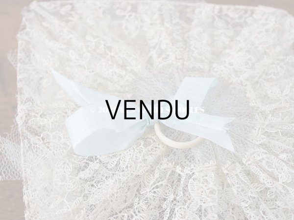 画像6: アンティーク ブルーの薔薇の布花付 ウェディングのドラジェ用パニエ マリアージュ (6)