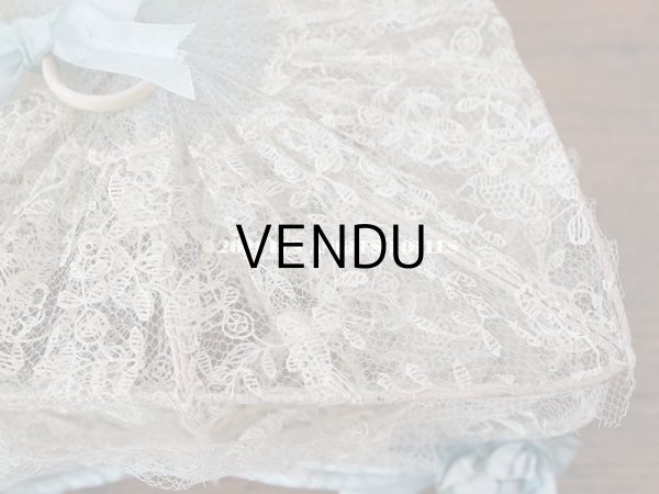 画像7: アンティーク ブルーの薔薇の布花付 ウェディングのドラジェ用パニエ マリアージュ (7)