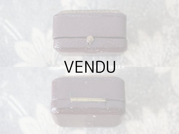 画像7: 19世紀末 アンティーク 本革製 ジュエリーボックス  金彩入り ピアス用 (7)