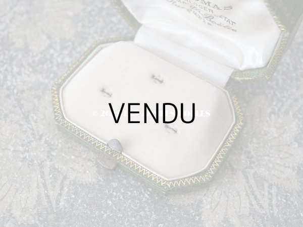 画像4: 1900年代 アンティーク  ジュエリーボックス  金彩入り ボタン用 グリーン (4)