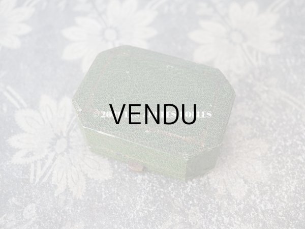 画像6: 1900年代 アンティーク  ジュエリーボックス  金彩入り ボタン用 グリーン (6)