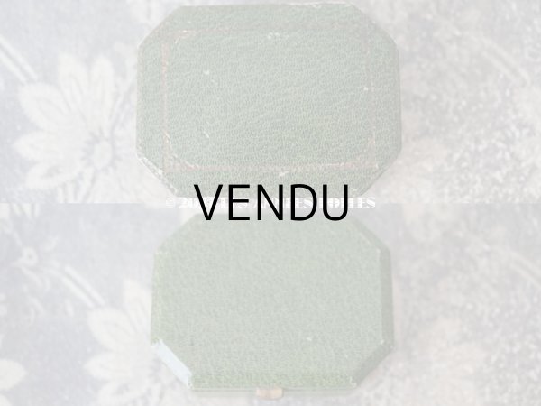 画像7: 1900年代 アンティーク  ジュエリーボックス  金彩入り ボタン用 グリーン (7)