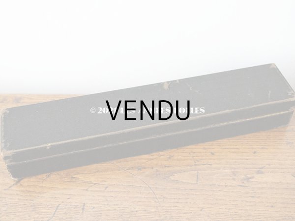 画像6: 1900年代 アンティーク 王冠付き フェザーのファン 箱付き　黒のシャンティーレース (6)