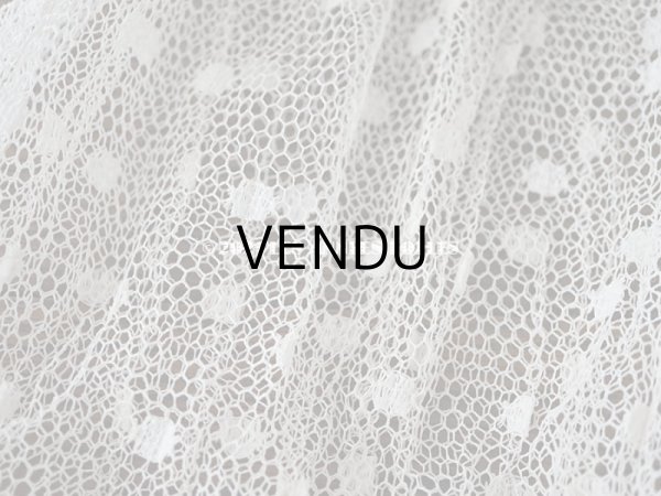 画像6: 1900年代 アンティーク  50cm幅  ドレスの裾 ドットのチュール＆シルクサテンリボン  約424cm   (6)