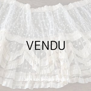 画像: 1900年代 アンティーク  50cm幅  ドレスの裾 ドットのチュール＆シルクサテンリボン  約424cm  