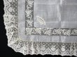 画像5: 未使用 19世紀 アンティーク  結婚式のハンカチ 王冠紋章 & プリーツ入り　手編みのヴァランシエンヌレース (5)