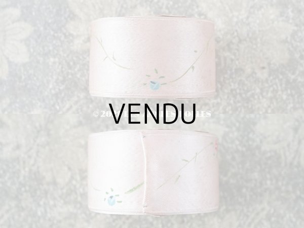 画像5: 未使用 1920年代 アンティーク ハンドペイント 薔薇模様 サテンリボン 5m PON 6510 N 9  (5)
