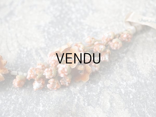 画像4: アンティーク 秋色の布花 小さなリース ベルベット ドール用帽子＆ティアラ (4)