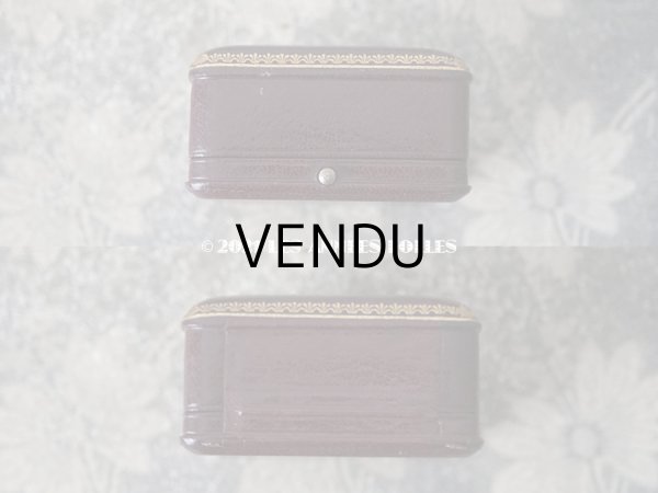 画像3: 1900年代 アンティーク 本革製 ジュエリーボックス 金彩＆イニシャル入り MC ボルドー (3)