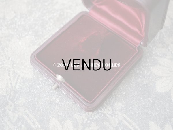 画像7: 1900年代 アンティーク 本革製 ジュエリーボックス 金彩＆イニシャル入り MC ボルドー (7)