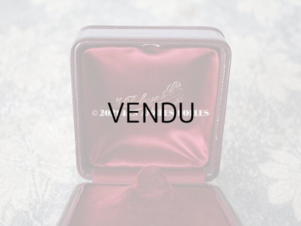 画像9: 1900年代 アンティーク 本革製 ジュエリーボックス 金彩＆イニシャル入り MC ボルドー (9)