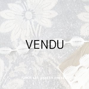 画像: 1900年代 アンティーク 10mm幅 レース リーフ型 クリーム色