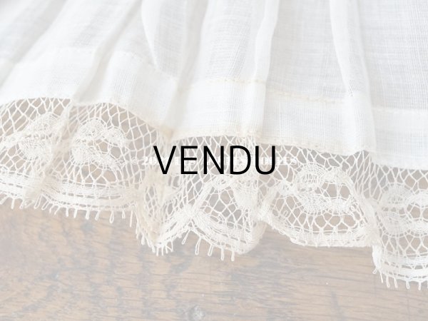 画像8: 1900年代 アンティーク 幅広 ドレスの裾  レース付き & プリーツ入り 20.3cm幅 1.68m (8)