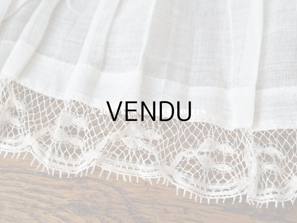 画像6: 1900年代 アンティーク 幅広 ドレスの裾  レース付き & プリーツ入り 20.3cm幅 1.68m (6)