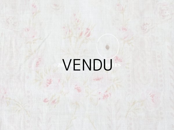 画像10: 1900年代 アンティーク  薔薇のメダイヨン＆ガーランド コットン製ファブリック 138×70cm (10)