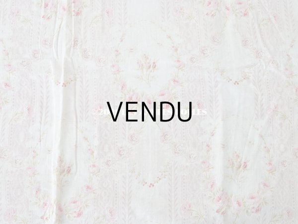 画像6: 1900年代 アンティーク  薔薇のメダイヨン＆ガーランド コットン製ファブリック 138×70cm (6)