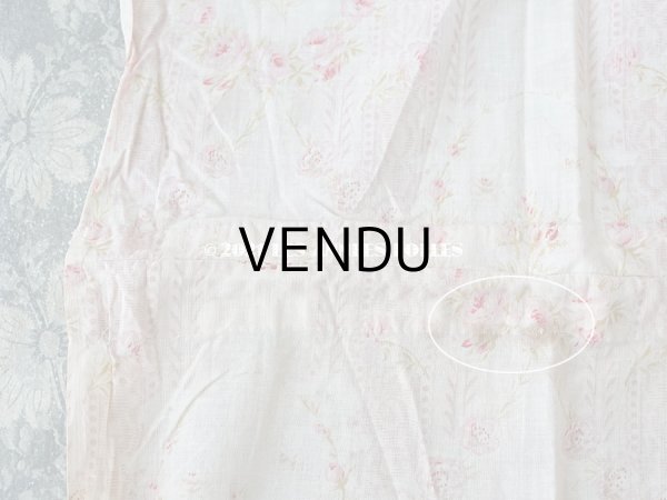 画像7: 1900年代 アンティーク  薔薇のメダイヨン＆ガーランド コットン製ファブリック 138×70cm (7)