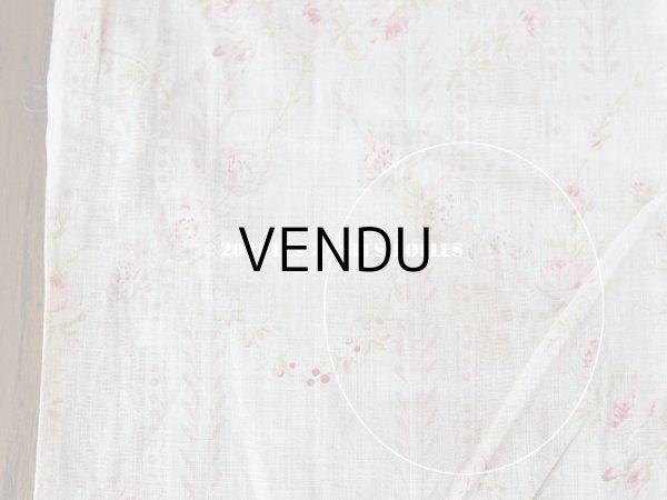 画像9: 1900年代 アンティーク  薔薇のメダイヨン＆ガーランド コットン製ファブリック 138×70cm (9)