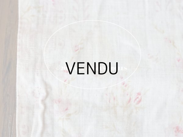 画像11: 1900年代 アンティーク  薔薇のメダイヨン＆ガーランド コットン製ファブリック 138×70cm (11)