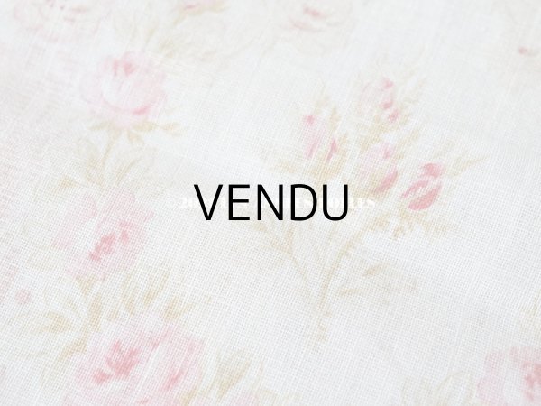 画像3: 1900年代 アンティーク  薔薇のメダイヨン＆ガーランド コットン製ファブリック 138×70cm (3)