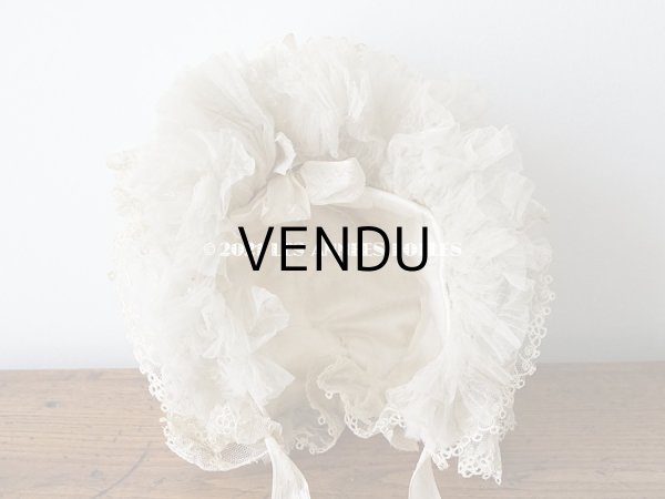 画像14: 19世紀末 アンティーク 小さな女の子用 帽子 リボン＆レース  (14)