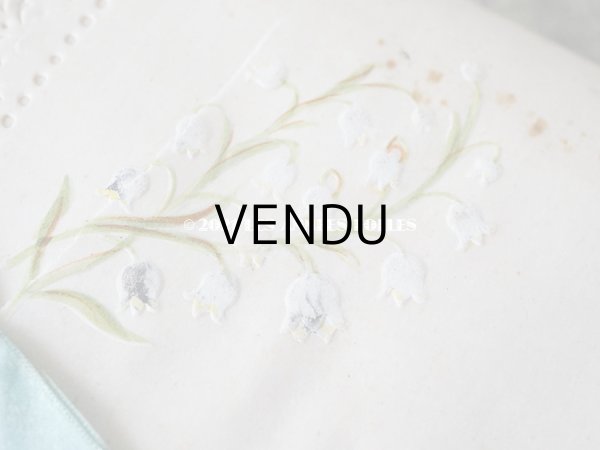 画像6: アンティーク 鈴蘭＆水色のリボンのお菓子箱　バテムのドラジェボックス レースペーパー (6)