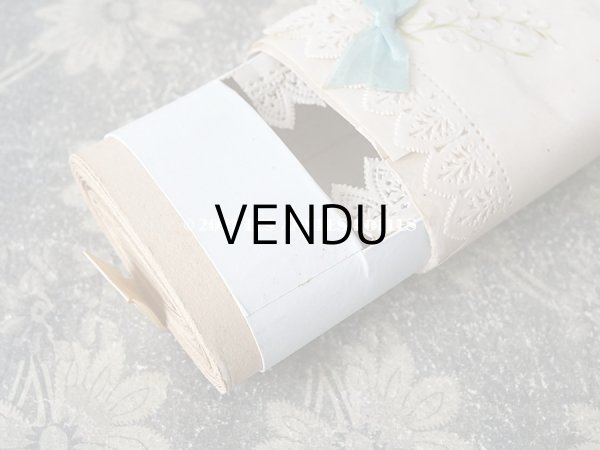 画像10: アンティーク 鈴蘭＆水色のリボンのお菓子箱　バテムのドラジェボックス レースペーパー (10)