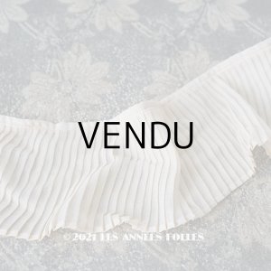 画像: アンティーク 幅広 プリーツリボン 淡いピンクベージュ  7.6cm幅  55cm