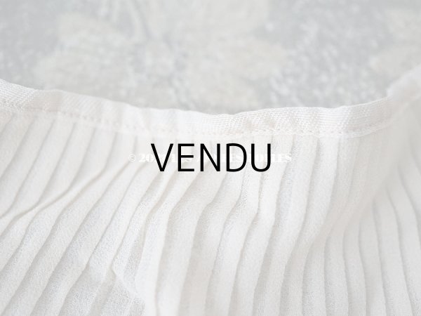 画像3: アンティーク 幅広 プリーツリボン 淡いピンクベージュ  7.6cm幅  55cm (3)