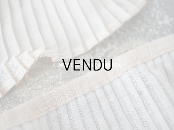 画像7: アンティーク 幅広 シルク製 オフホワイトのプリーツリボン 淡いピンクベージュの縁取り  7.7cm幅  100cm (7)